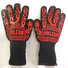 MILcea Heat Resistant BBQ Gloves 1472 F Extreme Heat Resistant Frying, Welding 
