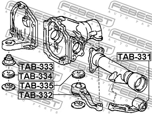TAB-334 FEBEST Mounting, differential for LEXUS,TOYOTA,TOYOTA (FAW)