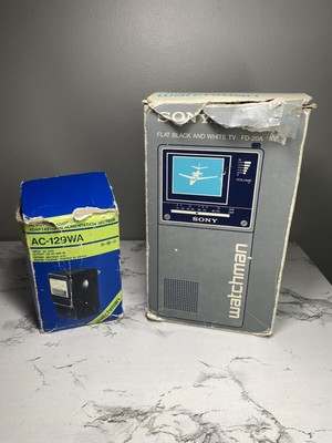 NIB Vintage Sony Watchman Portable Black & White TV FD-20A With AC Adapter