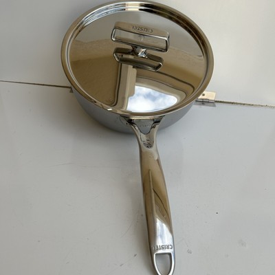 NWOT Cristel Castel Pro 5-Ply Ultraply Stainless Steel Sauce Pan Wok 22cm 3.5 Qt