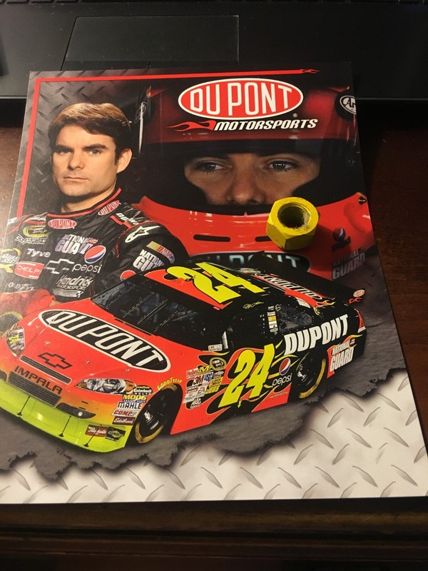 NASCAR LUGNUT; USED; JEFF GORDON+Promo PICTURE;Hendricks Star RACE  Driver