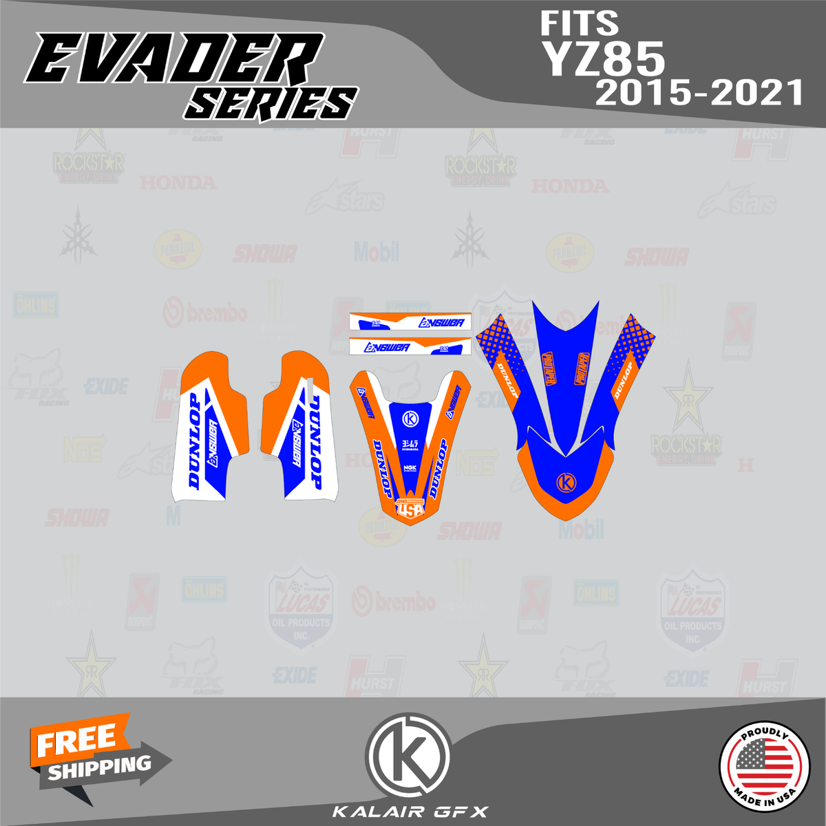 「リアス」高品質A4ポスター Graphics Kit for Yamaha YZ85 (2022-2023) YZ 85 Cyberware