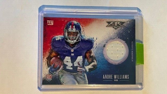 Andre Williams Rookie Jersey Patch 2014 Topps Fire RC FR-AW New York Giants