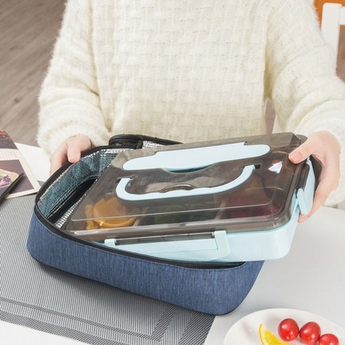Square Waterproof Insulation Bag Food Thermal Bag Lunch Bag Picnic Food Storage - Picture 5 of 14