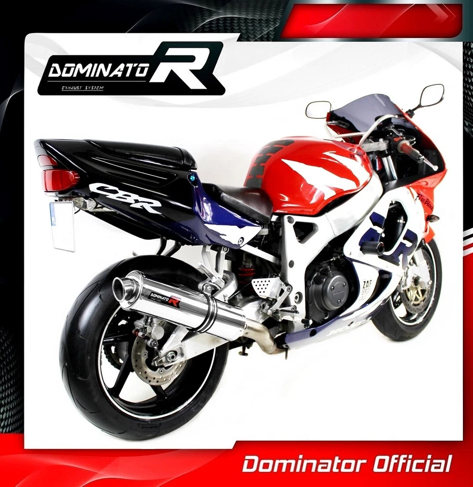 Silenciador de escape redondo Dominator Racing 1998 1999 CBR 900 RR FIREBLADE SC33 Foto 3 de 4