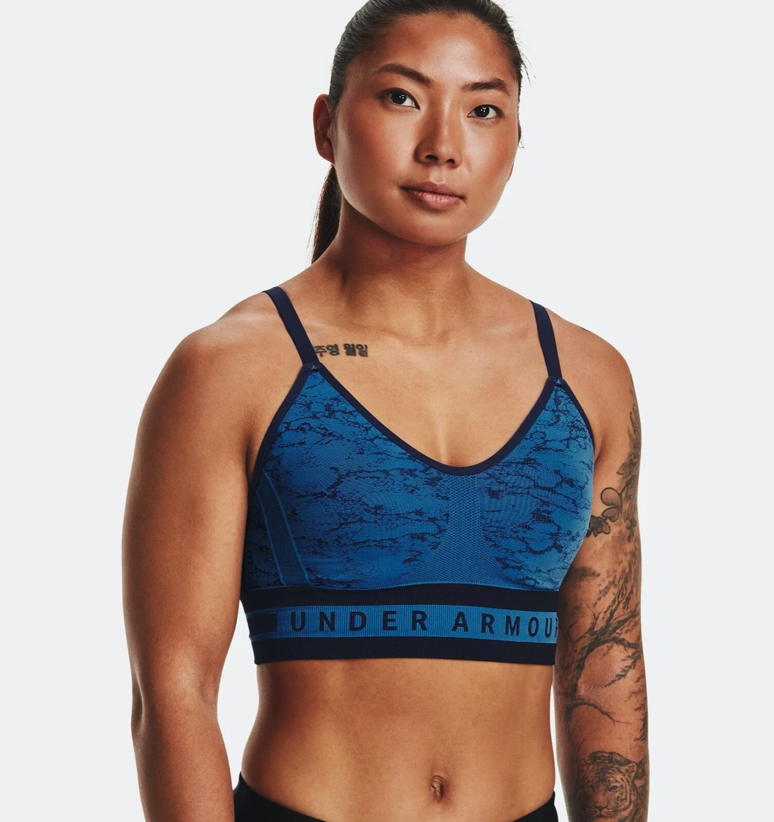 NWT Women's Under Armour Blue Low Impact Seamless Sports Bra