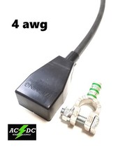 Battery Cable Copper Top Post Terminal Connector 4 AWG NEG W/ PROTECTIVE COVER