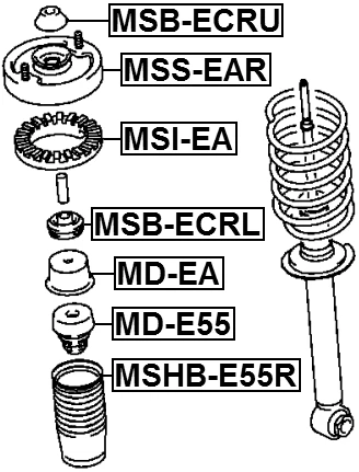 Bota Amortiguador Trasero Para Mitsubishi Eclipse Spyder D52A/D53A Estados Unidos 1999-2005 Foto 2 de 3