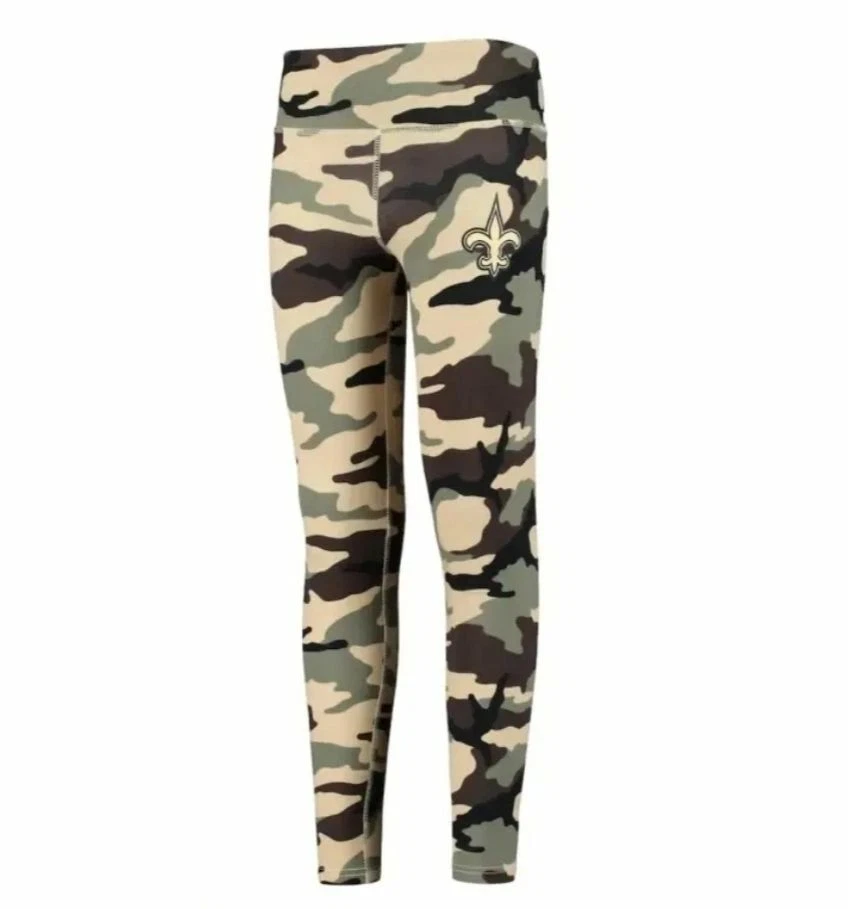 New Orleans Saints Girls Youth Camo Leggings
