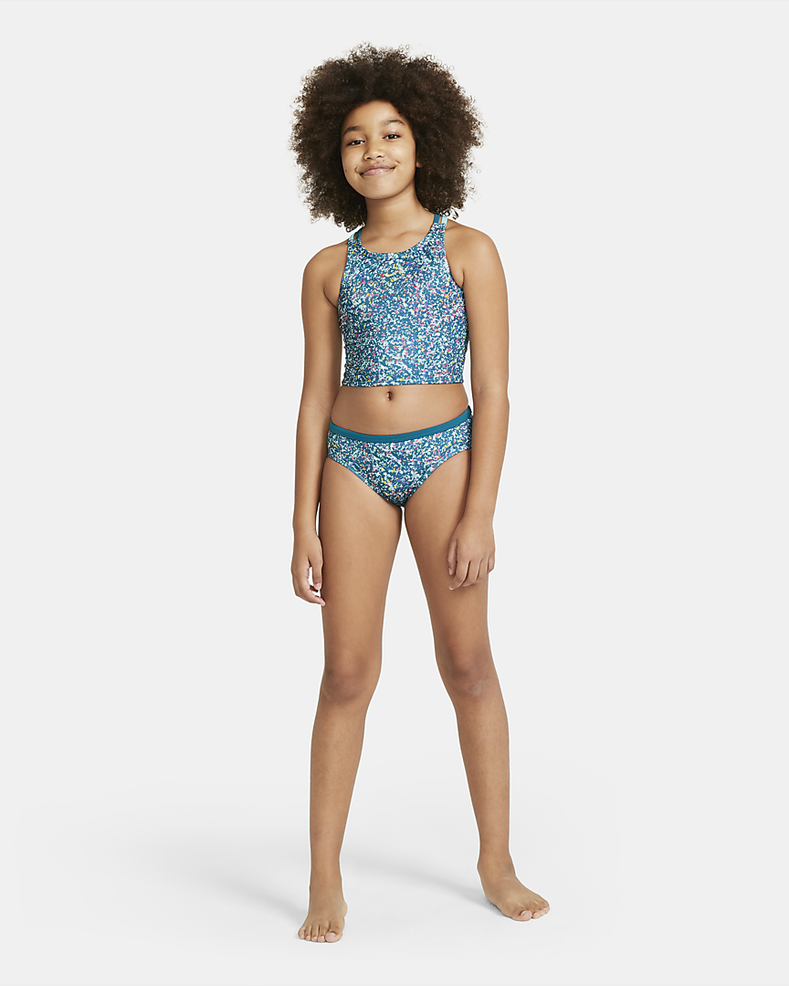 Nike Kids Pixel Blue Spider back Bikini Set L10510 Size XL Nike Kids Pixel Blue Spider back Bikini Set L10510 Size XL