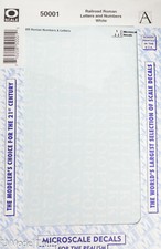 Microscale Decal O #50001 Railroad Roman Letters & Numbers (White) Decal