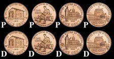 Complete Set Lincoln Bicentennial 2009 Cent Penny P & D From Mint Rolls 8 Coins