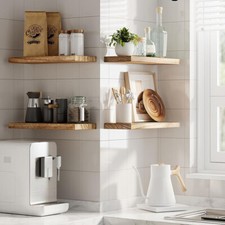 2/3/4 Pcs Floating Shelf Wall Mounted Rustic Wood for Living Room Kitchen 40 cm — image 7