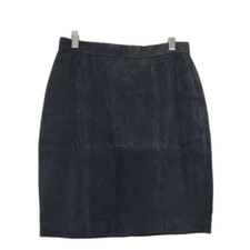 G-III Vintage Black Leather Suede Pencil skirt