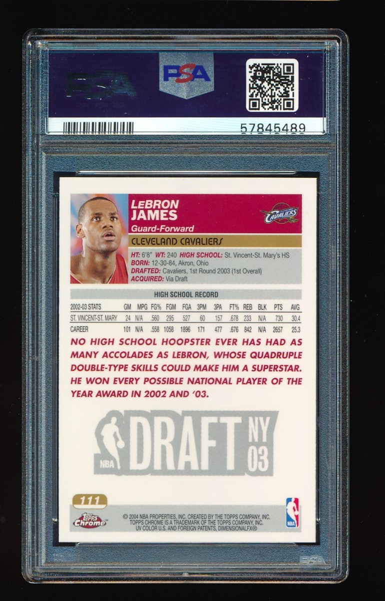 シングルカード 2003 Topps Chrome LeBron James #111 LeBron James 2003 Topps Chrome Rookie Card (RC) #111- PSA