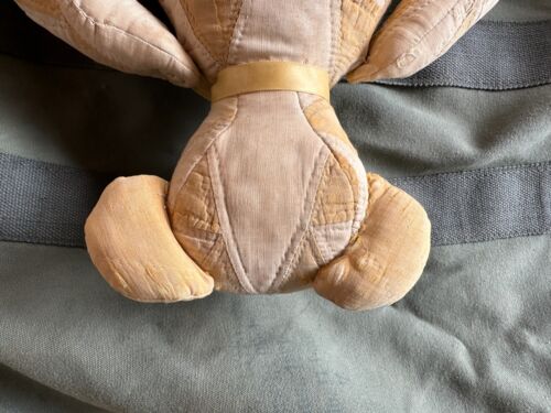 Rare Antique 1930s Handmade Quilt Teddy Bear Stuffed Animal Articulating Buttons - Picture 10 of 14