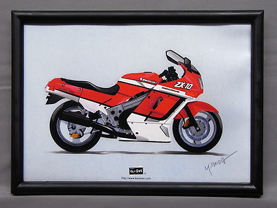 絵画 kt illustration] KAWASAKI ZX-10 illustration with frame Japan ZX | eBay