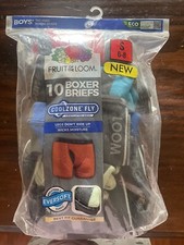 Fruit Of The Loom 10 Pack Boxer Briefs Cool Zone Fly Boys Size S 6-8 