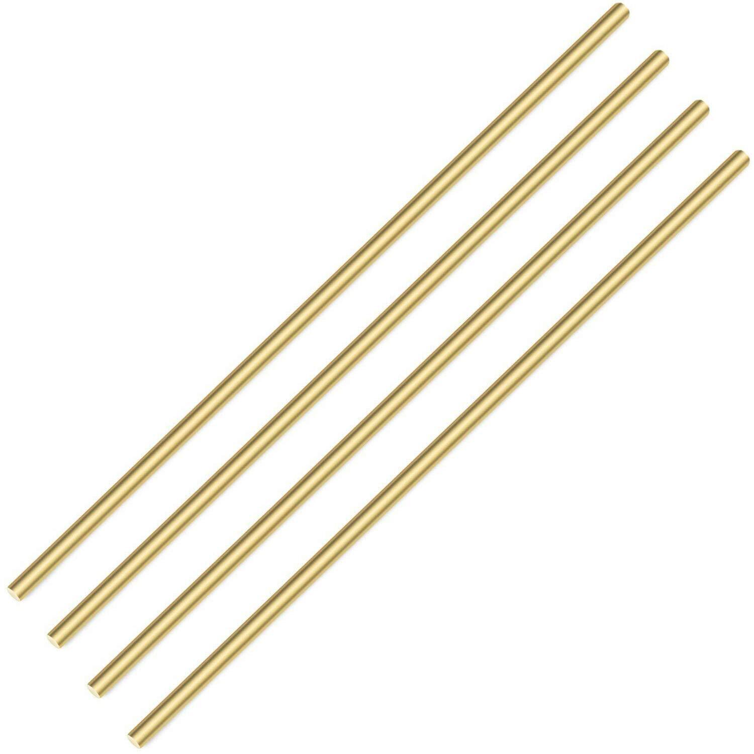 Uxcell 2mm Diameter 400mm Length Brass Solid Round Rod For Diy Craft 8 Packs