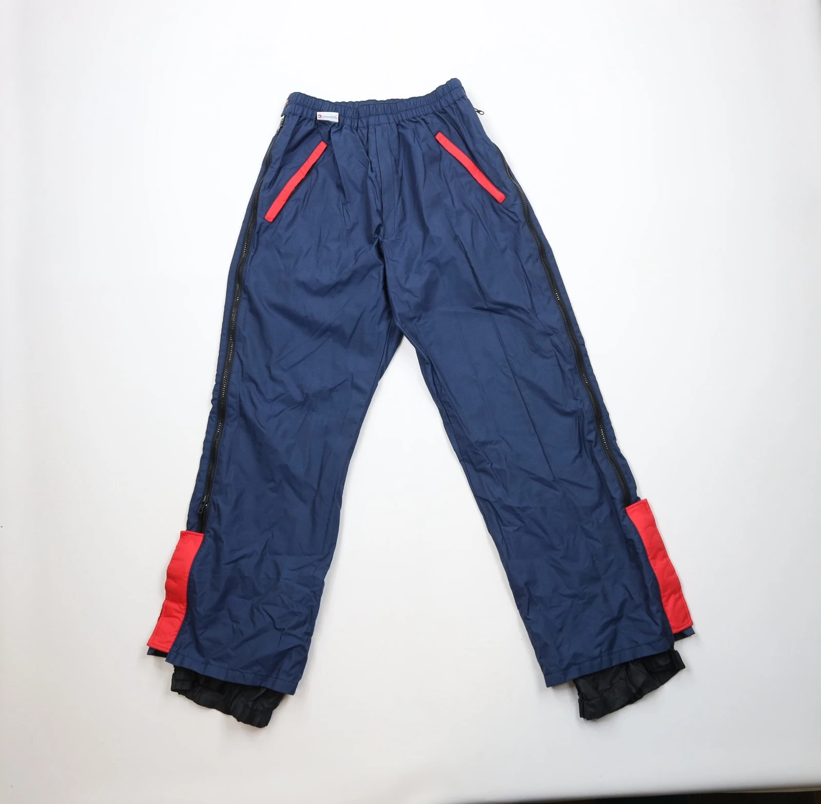 Vtg 90s Streetwear Mens Large Faded Waterproof Wide Leg Windbreaker Rain Pants
