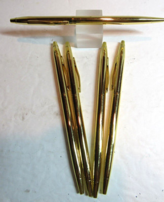 LOT OF 5 TERZETTI  ''SLIM'' PLUS GOLD/GT BALLPOINT PENS-UNIFORM PEN-USA SELLER