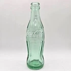 VINTAGE GREEN GLASS COCA COLA BOTTLE 6½ Oz White ACL Label Money Back Bottle