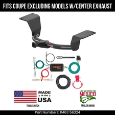 For 16-17 Civic Trailer Hitch w/ 4 Pin Wiring Fit Coupe Exc w/ctr. Exh. Curt 2K
