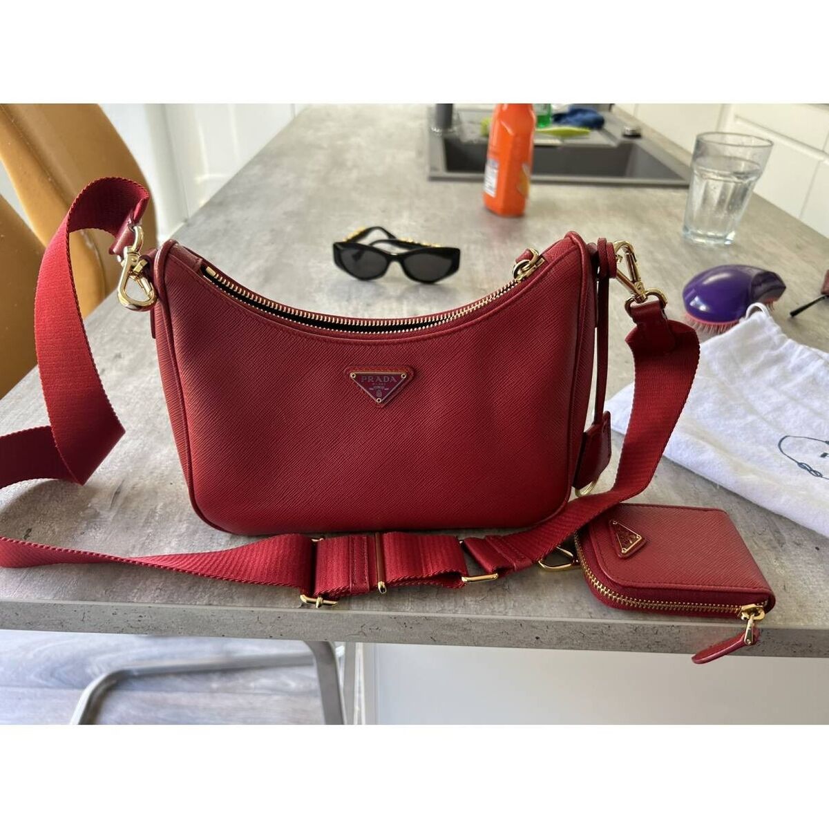 Prada Re-Edition 2005 Saffiano Leather BagFiery Red | eBay Prada Re-Edition 2005 Saffiano Leather BagFiery Red | eBay