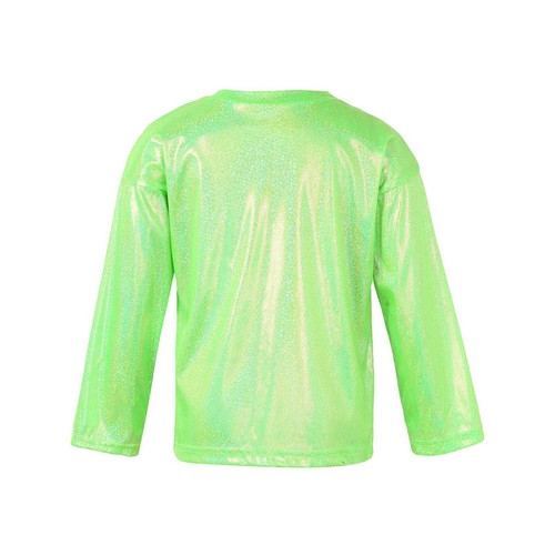 Kids Girls Boys Shiny Metallic T-shirt Sparkly Jazz Dance Top Performance Blouse - Picture 48 of 126