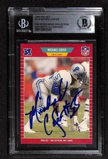 Michael Cofer Detroit Lions Signed 1989 Pro Set Lions Card Beckett Autograph