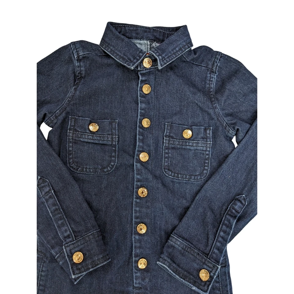 Macacão jeans shorts infantil 7 Seven for All Mankind feminino tamanho 6 - Imagem 3 de 4