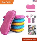 Pack of 6 Non-Scratch Microfiber Kitchen Sponges - Dual-Sided Cleaning Power