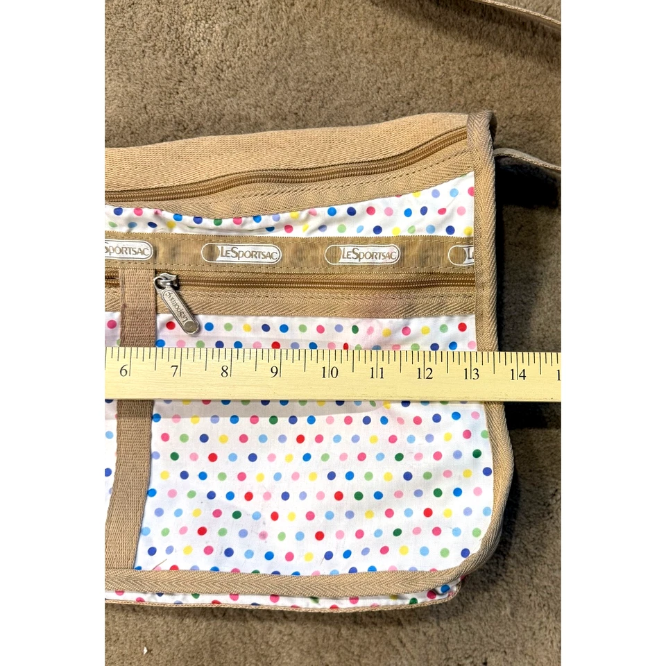 Bolso Bandolera LeSportsac Lunares 2 Compartimentos Principales con Cremallera 3 Bolsillos Exteriores con Cremallera Foto 4 de 4