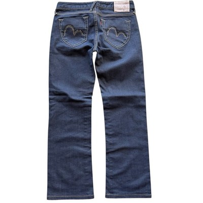 evisu donna レディース　ストレートデニム　サイズ28 EVISU Donna Women's Bootcut Flared Denim Jeans Dark Wash Logo