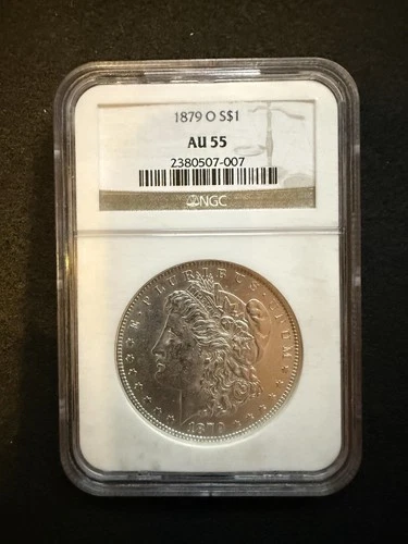 1879 O Morgan Silver Dollar AU55 NGC