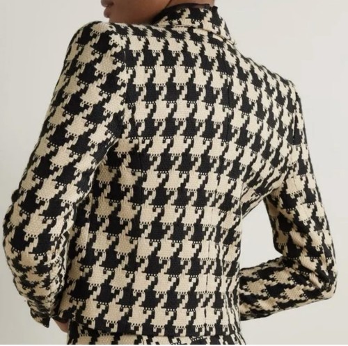 L'Agence Inez Cropped-Blazer Hahnentritt Tweed Größe 8 neu ohne Etikett - Bild 6 von 10