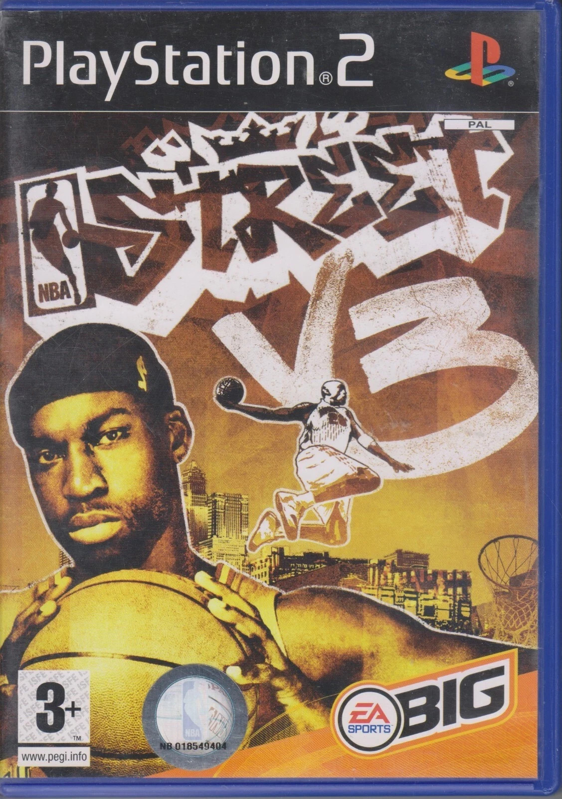 NBA Street V3 Ps2 Jeu Playstation 2 Pal FR Game TBE avec Notice et depliant