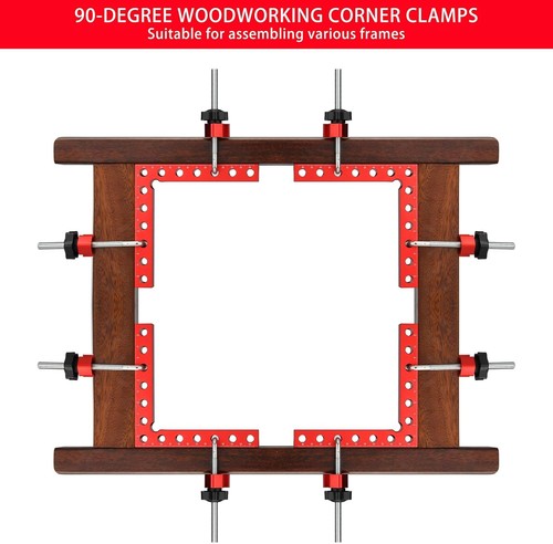 Corner Clamp for Woodworking, 4-Pack 90 Degree Right Angle with Red - Picture 5 of 7