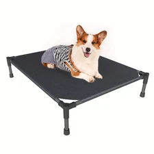 Washable Breathable mesh Cover Plus 7.4" high Elevated Bed frame for dog pet cat