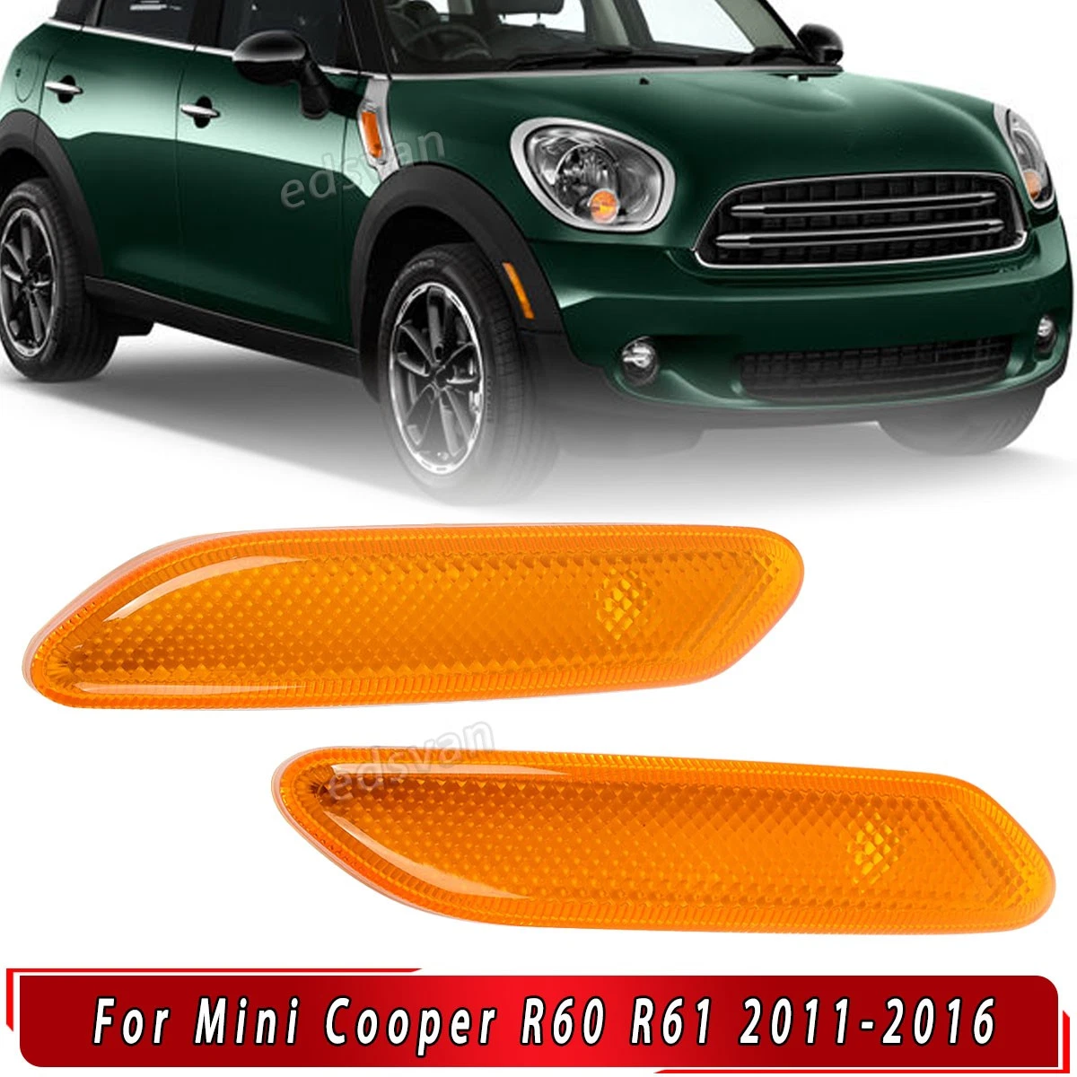 Juego De 2 Luces LED Laterales Ahumadas Para Mini Cooper Countryman R60 (2011-2016) - Dinámicas ámbar, IP67, Fácil Instalación