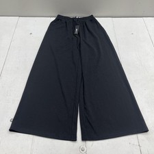 Fashion Nova Dress Pants Womens S Black Undecided Path Crepe Wide Leg Pockets
