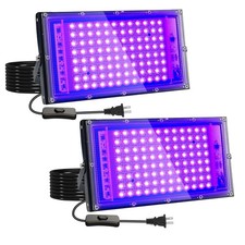 2 Pack 100W UV Black Light, IP65 Waterproof, Glow Party 100W 2,