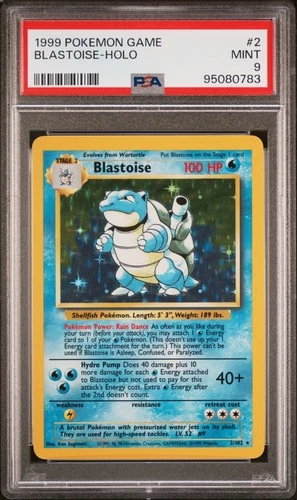 1999 POKEMON BASE SET UNLIMITED #2 BLASTOISE-HOLO PSA 9