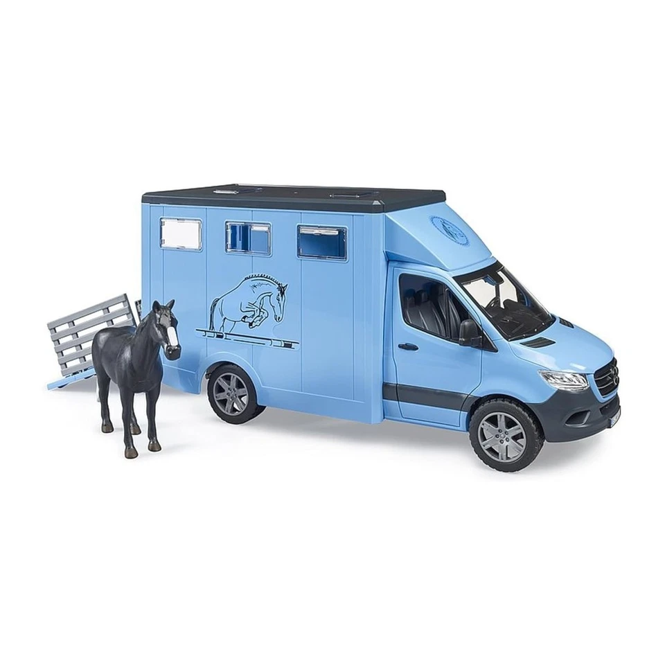 Bruder 02674 - Mercedes Benz Sprinter Trasporto Cavalli con Cortile, Fattoria - Immagine 2 di 4