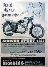 Simson 425S, originale Werbung aus  1956