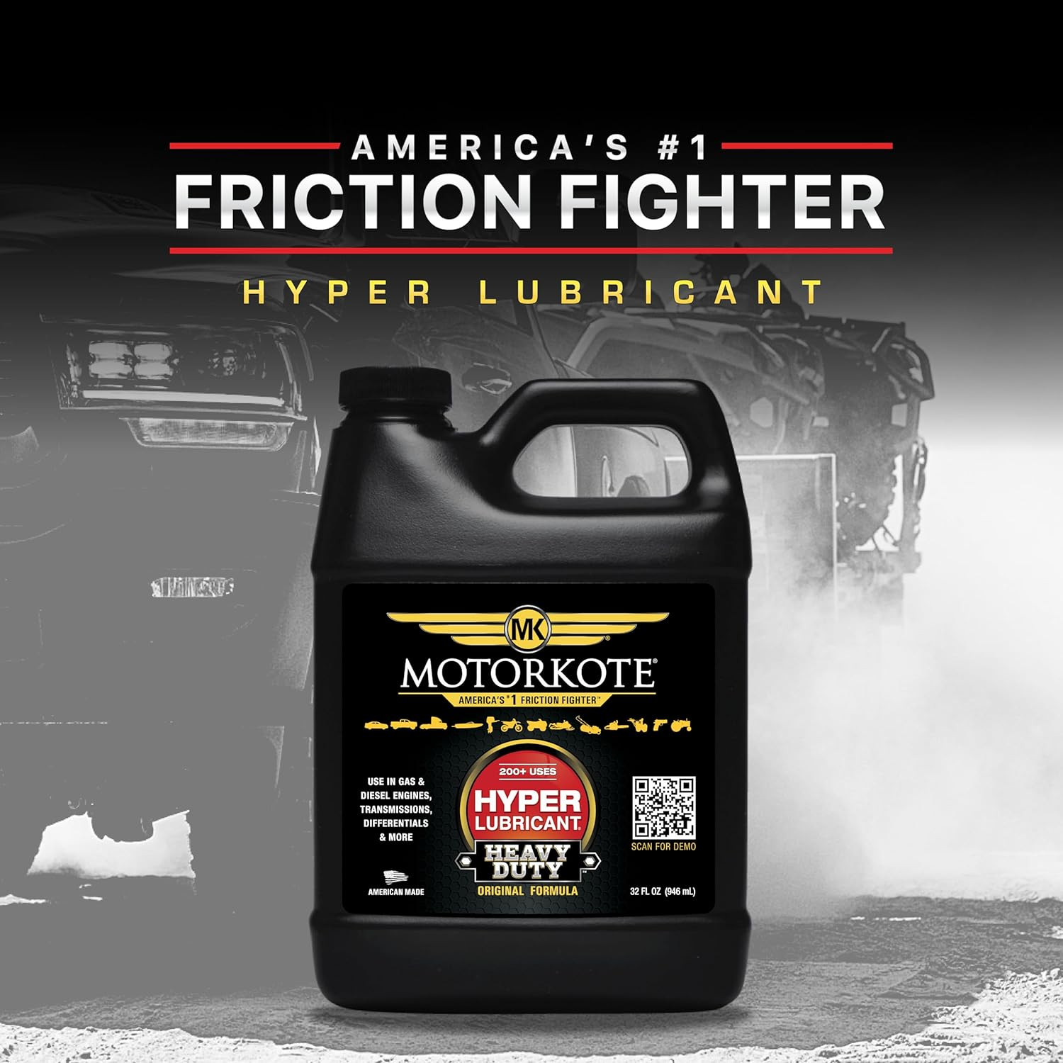 Motorkote Mk-hl32-06 Heavy Duty Hyper Lubricant Engine Treatment, 32-O