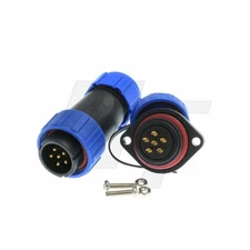 HE21 6 Pin Connector Circular Aviation Male Plug Female Panel Socket Outdoor ...