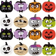 Halloween Stickers Pumpkin Trick or Treat Party Bag Crafts Kids easy stick Label