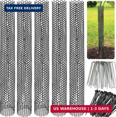 Yowlieu Mesh Tree Trunk Protectors, 6 Pack 40 Inches Tree Bark Protector Guard w