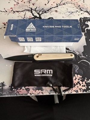 SRM Knives Twin 251MB-GT2 Ambi Lock White G10 Folding Bohler N690 Knife 251MBGT2